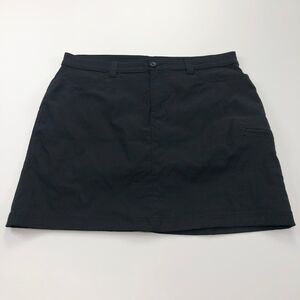 Eddie Bauer 12 (Fits 34W) Trek Trail Nylon Skirt Skort 2.5" Shorts Black